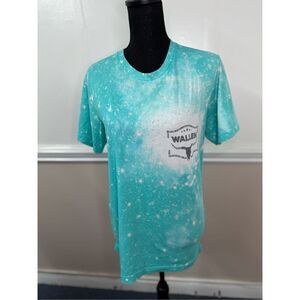 Morgan Wallen Teal Acid Wash Graphic Tee Size Medium